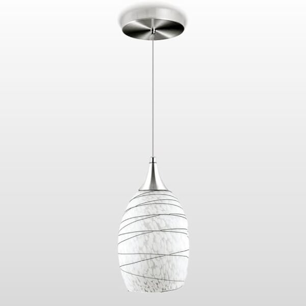 PENDENTE VIDRO BRANCO 1X E27 RISCADO PRETO BLUMENAU