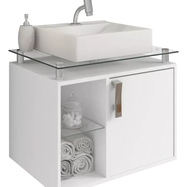 GABINETE PORTO 60 CM SOBREPOR BRANCO FL MGM MOVEIS