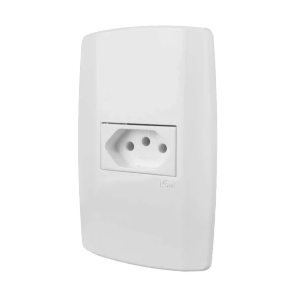 CONJ 1 TOMADA 10A 250V HORIZONTAL SLIM BCO ILUMI