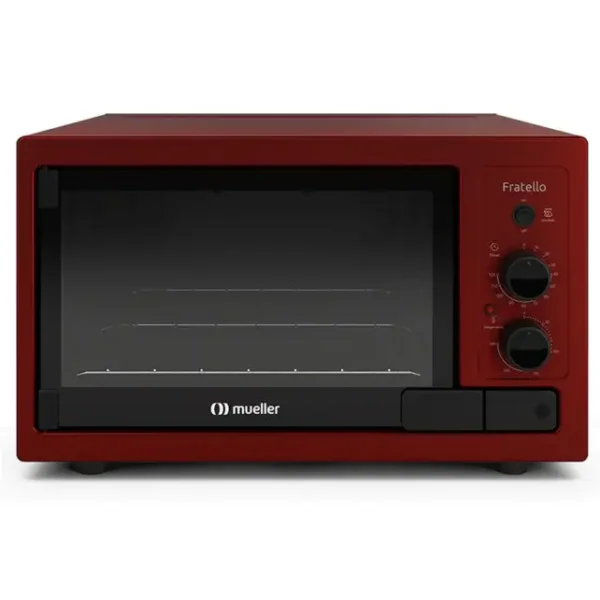 FORNO ELET BANCADA FRATELLO C/TIMER 44L VERMELHO MUELLER