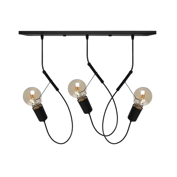 PENDENTE BUNGEE 3XE27 PRETO FOSCO TASCHIBRA