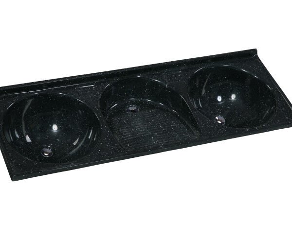 TANQUE TRIPLO MARMORE SINTETICO 159X54 NEGRO IFF