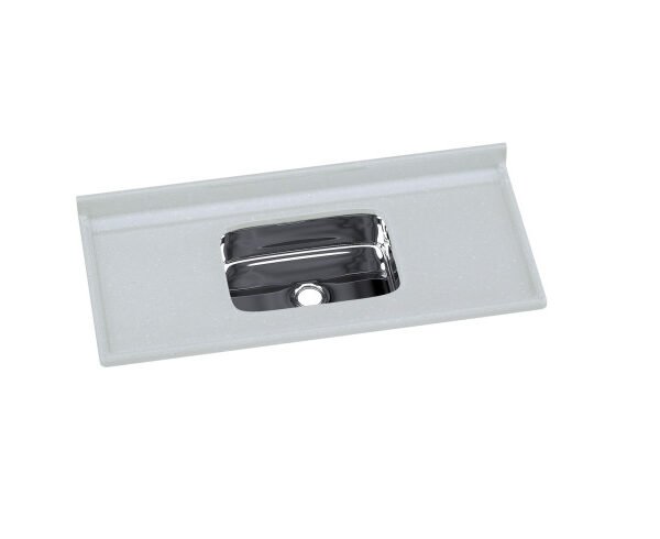 PIA MARMORE SINT C/CUBA INOX SLIM 120X55 BRANCO FIBROMAX